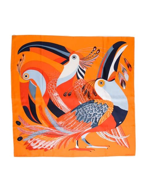 hermes toucan scarf|HERMES Silk Giant Toucans De Paradis Scarf 140 White.